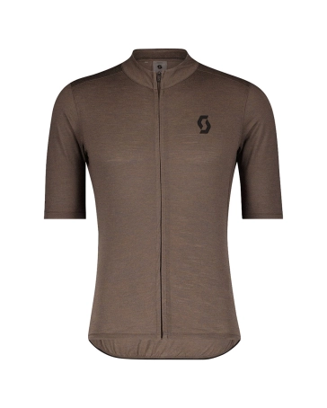 Maillot manches courtes Homme GRAVEL MERINO Marron/Noir